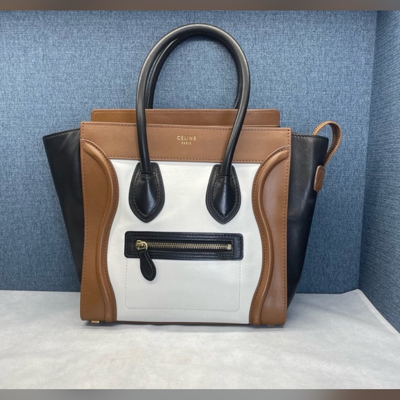 Celine Handbags - Celine Tricolor Leather Luggage  Tote Bag